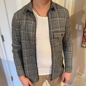 Flannel Jacquard Utility Coach Zip Shirt Jacket